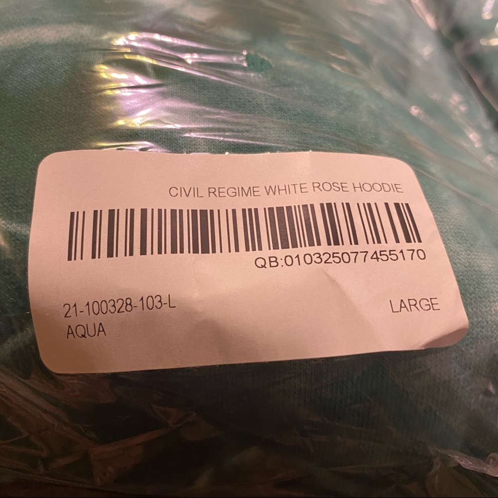 Civil Regime aqua marble white roses hoodie - Picture 7 of 9